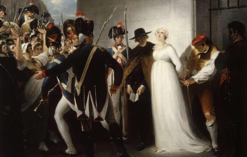 Marie Antoinette being led to the guillotine