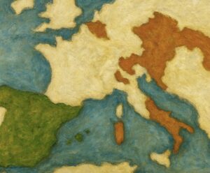  (スペイン継承戦争後の地図 緑はスペイン領) ©️ハプスブルク百科