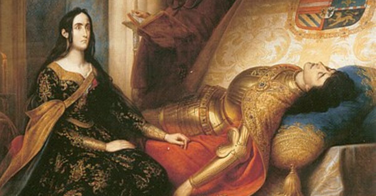 9th-century historical painting depicting the death of Philip the Handsome.