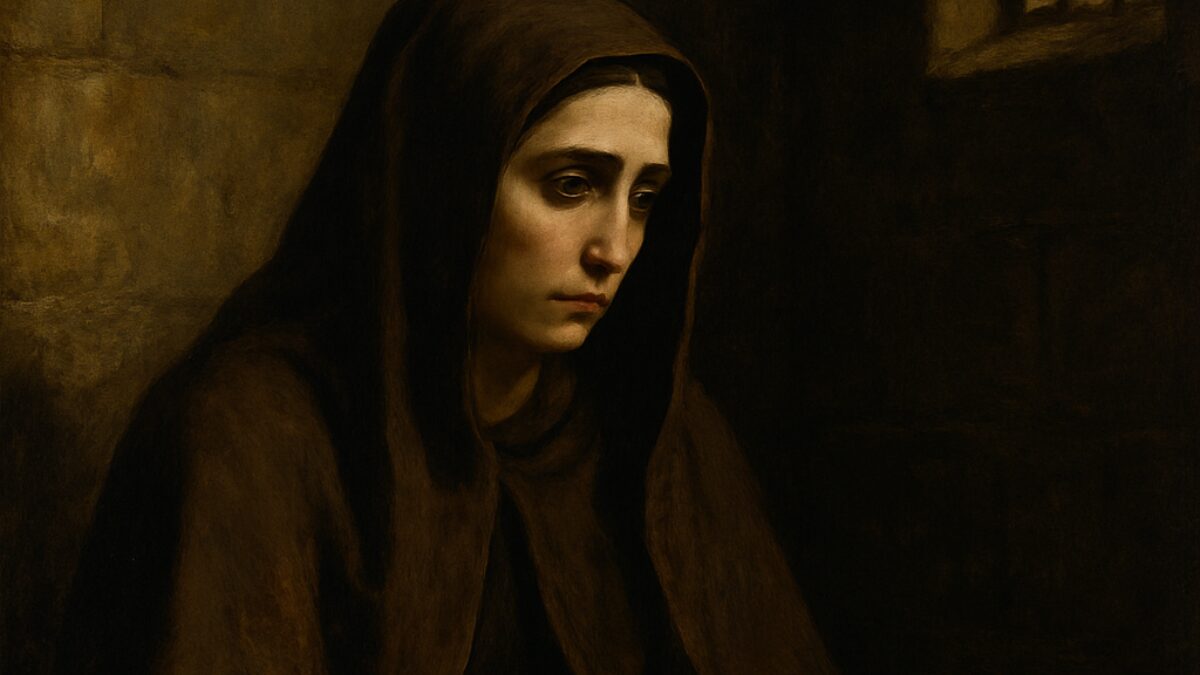 Juana I of Castile during her confinement in Tordesillas　夫フィリップ美公の死後に幽閉されたカスティーリャ女王フアナ