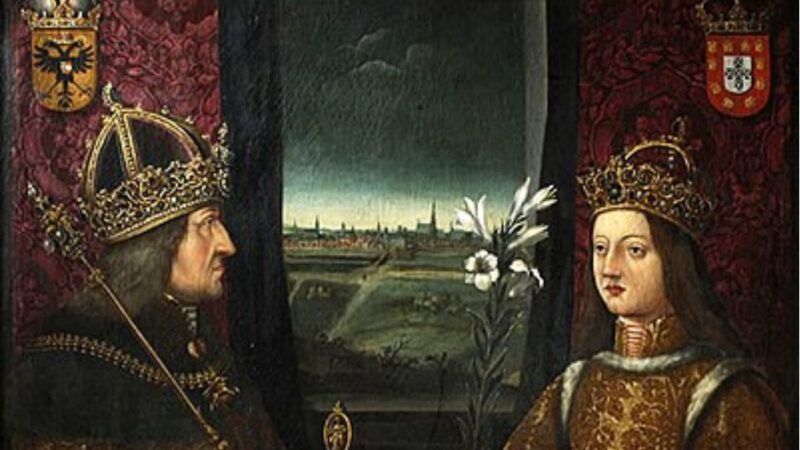 フリードリヒ3世 (妻のエレオノーレとともに) (出典：Wikimedia Commons)