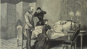 息子の死を嘆くフランツ・ヨーゼフ皇帝とエリーザベト皇后