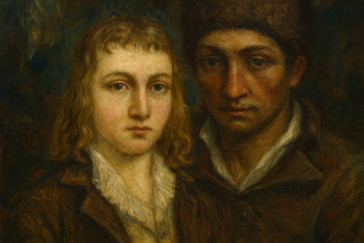 投獄されたルイ・シャルル(ルイ17世)と、靴職人アントワーヌ・シモン