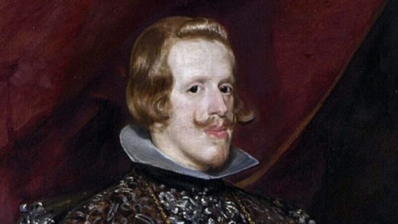 フェリペ4世とハプスブルク家に見られる顕著なあご（ハプスブルク顎）の特徴を示す肖像 | Portrait highlighting the characteristic Habsburg jaw, a protruding lower chin associated with the dynasty’s hereditary traits. (Philip-IV)