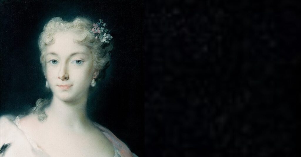 1730年のマリア・テレジアを描いた若き日の肖像画。Portrait of Maria Theresa in 1730, depicting her in her youth.