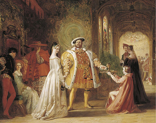 Depiction of the first meeting between Anne Boleyn and Henry VIII at the Tudor court, marking the beginning of the relationship that would spark the English Reformation.　アン・ブーリンと国王ヘンリー8世の出会い