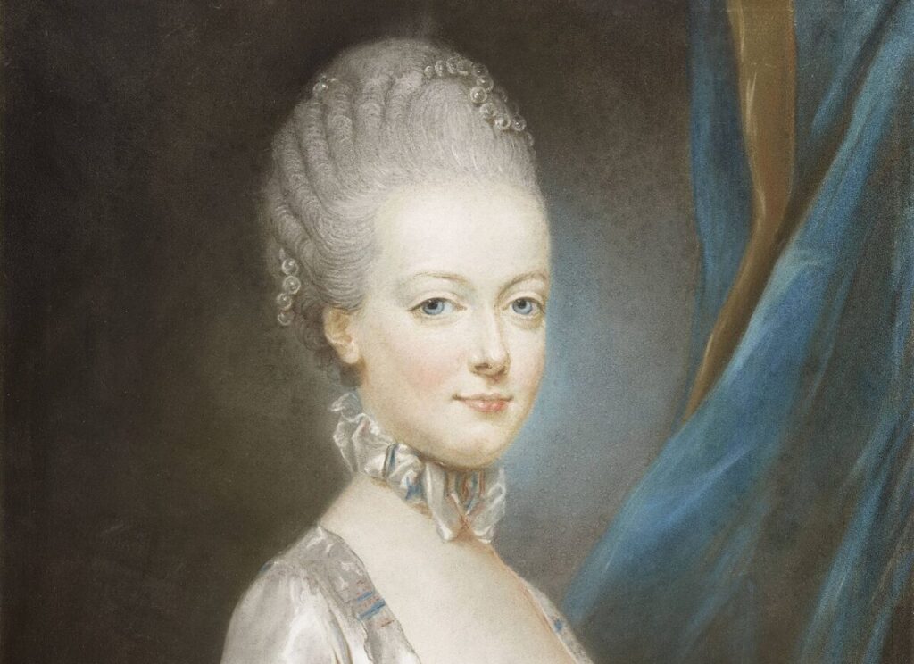 Maria Antonia depicted at age 13 in a 1769 portrait by Joseph Ducreux (マリー・アントワネット13歳の肖像画)