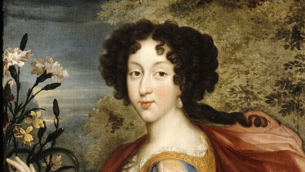 Maria Luisa de Orléans, first queen consort of Charles II of Spain, whose life in the strict Madrid court ended in illness and an early death.　カルロス2世の第一王妃マリー・ルイーズ・ドルレアン。厳格なマドリード宮廷で病に苦しみ、早逝したフランス生まれの王妃の肖像。