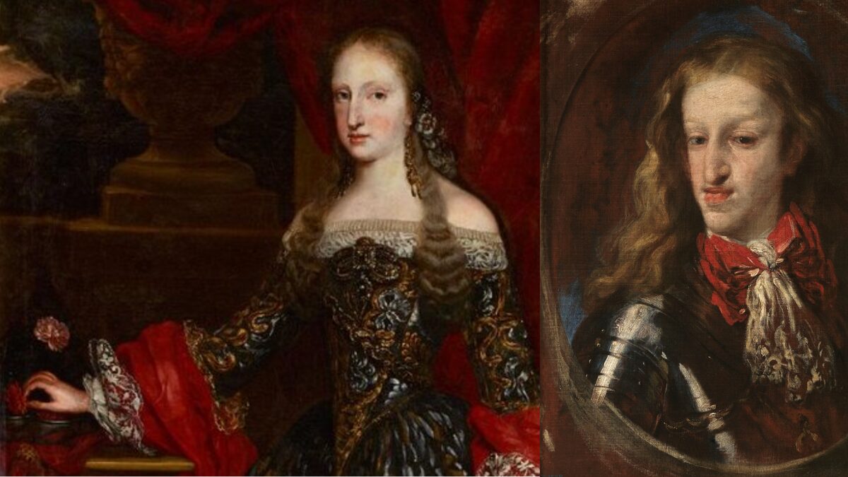 カルロス2世と王妃マリアナ・デ・ネオブルゴ Oil-style double portrait of Charles II of Spain and Queen Maria Anna of Neuburg