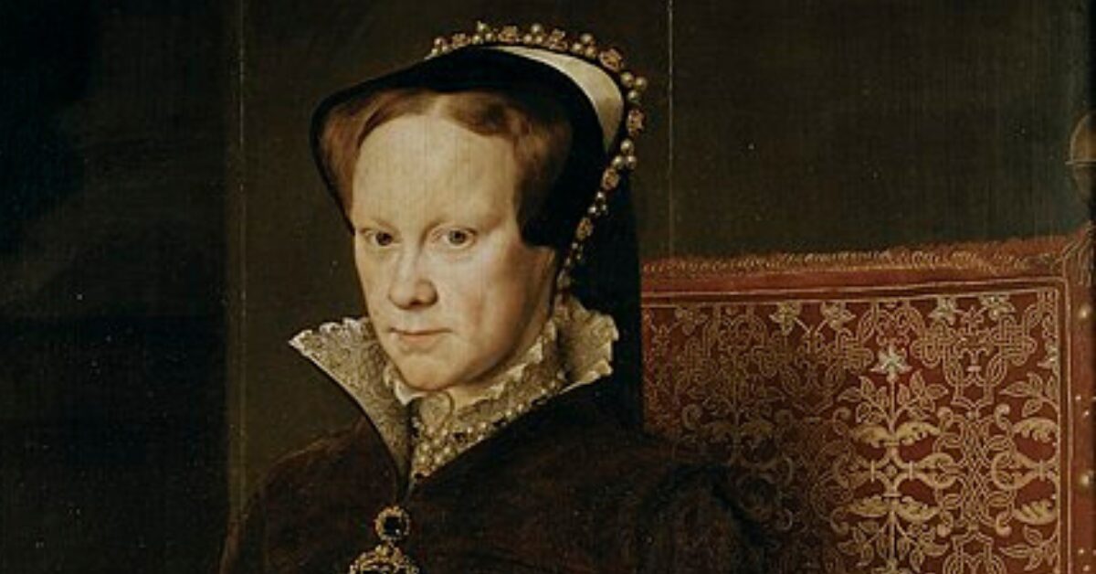 Portrait of Queen Mary I of England, by Antonis Mor, 1554. (メアリー1世の肖像画)