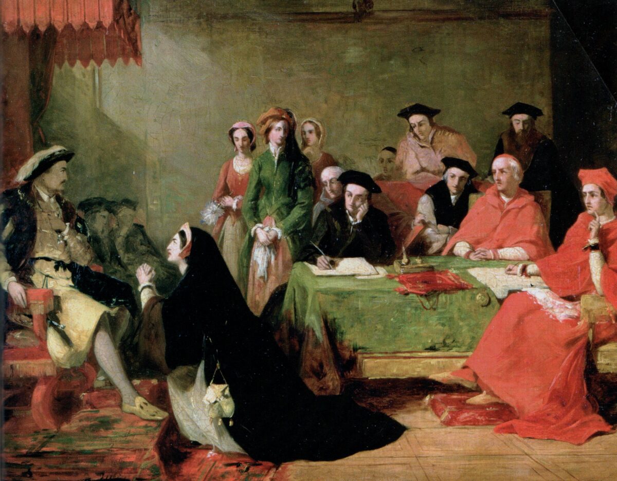 The Trial of Queen Catherine of Aragon, by Henry Nelson O'Neil (1846–1848)
